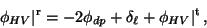 \begin{displaymath}\phi_{{HV}}\vert^{\rm r}= -2\phi_{dp}+ \delta_\ell+ \phi_{{HV}}\vert^{\rm t}\, ,
\end{displaymath}